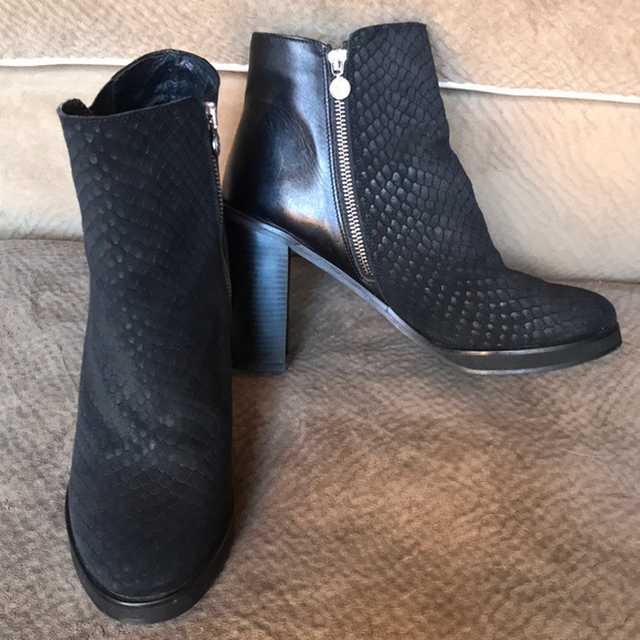 Rosemunde Copenhagen leather ankle boot croc - Picture 2 of 8